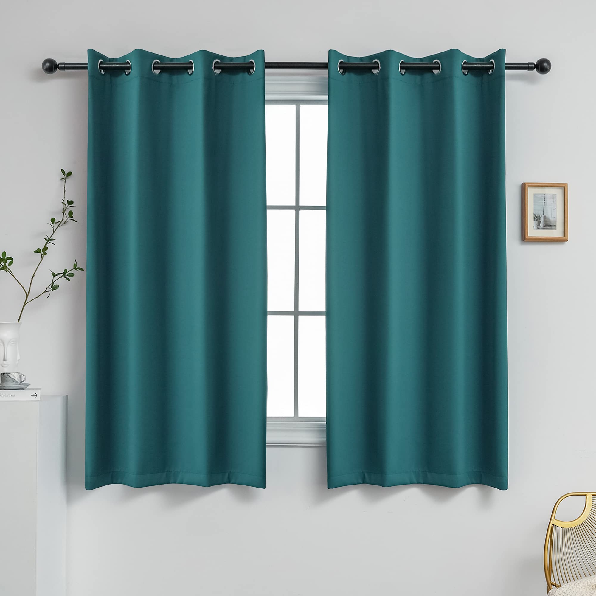 Ygo 45 Inch Bedroom Curtains Panels Functional Blackout Curtains Panels For Bedroom Thermal Insulated Privacy Assured 2 Pieces 5