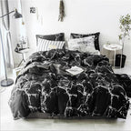 Karever Bedding Set - Full Black Marble 3 Pcs Comforter Set - Includes 1 Comforter, 2 Pillow Covers Cotton, Soft, Breathable, Lu