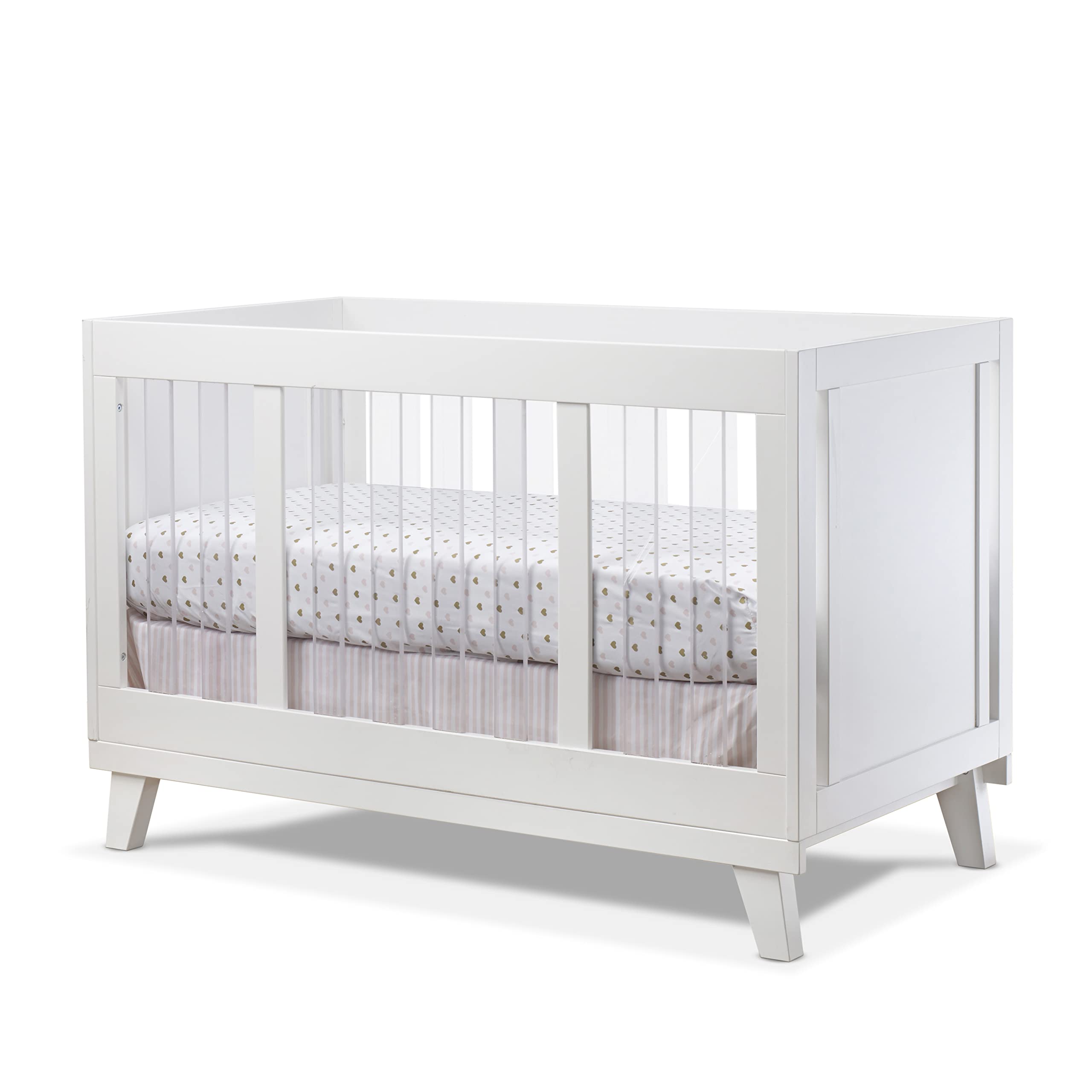 Sorelle Furniture Uptown Panel Crib, Modern Wood and Clear Acrylic Baby Crib, Made of Wood and Easy to Clean Acrylic, Non-Toxic 