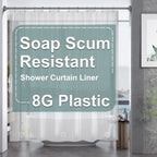 Amazerbath Plastic Shower Curtain 84 Inches Long, 72 X 84 Clear Weighted Extra Long Shower Curtain, Peva Heavy Duty Tall Bathroo