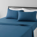Amazon Basics Lightweight Super Soft Easy Care Microfiber 4-Piece Bed Sheet Set with 14-Inch Deep Pockets, Queen, Dark Teal, Sol