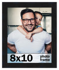 8x10 Frame Black Picture Frame - Complete Modern Photo Frame Includes UV Acrylic Shatter Guard Front, Acid Free Foam Backing Boa