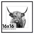 Homeforia 16x16 inch Square Picture Frame - 16 X 16 Frame Matted To 12x12 - Standard Square Photo Frames For 12 X 12 Picture- 12