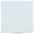U Brands Glass Dry Erase Board, 35'X35', 3'X3', White Frosted Surface With Silver Grommets, Frameless, Includes Marker
