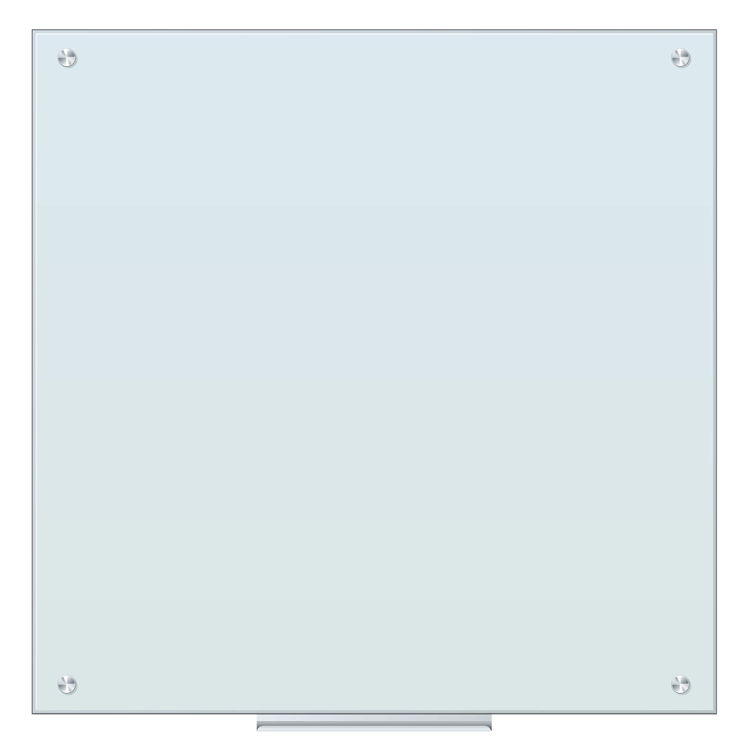 U Brands Glass Dry Erase Board, 35'X35', 3'X3', White Frosted Surface With Silver Grommets, Frameless, Includes Marker