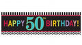 Amscan The Party Continuous 50th Birthday Party Giant Sign Banner Decoration, Multi, 65x20 Plastic