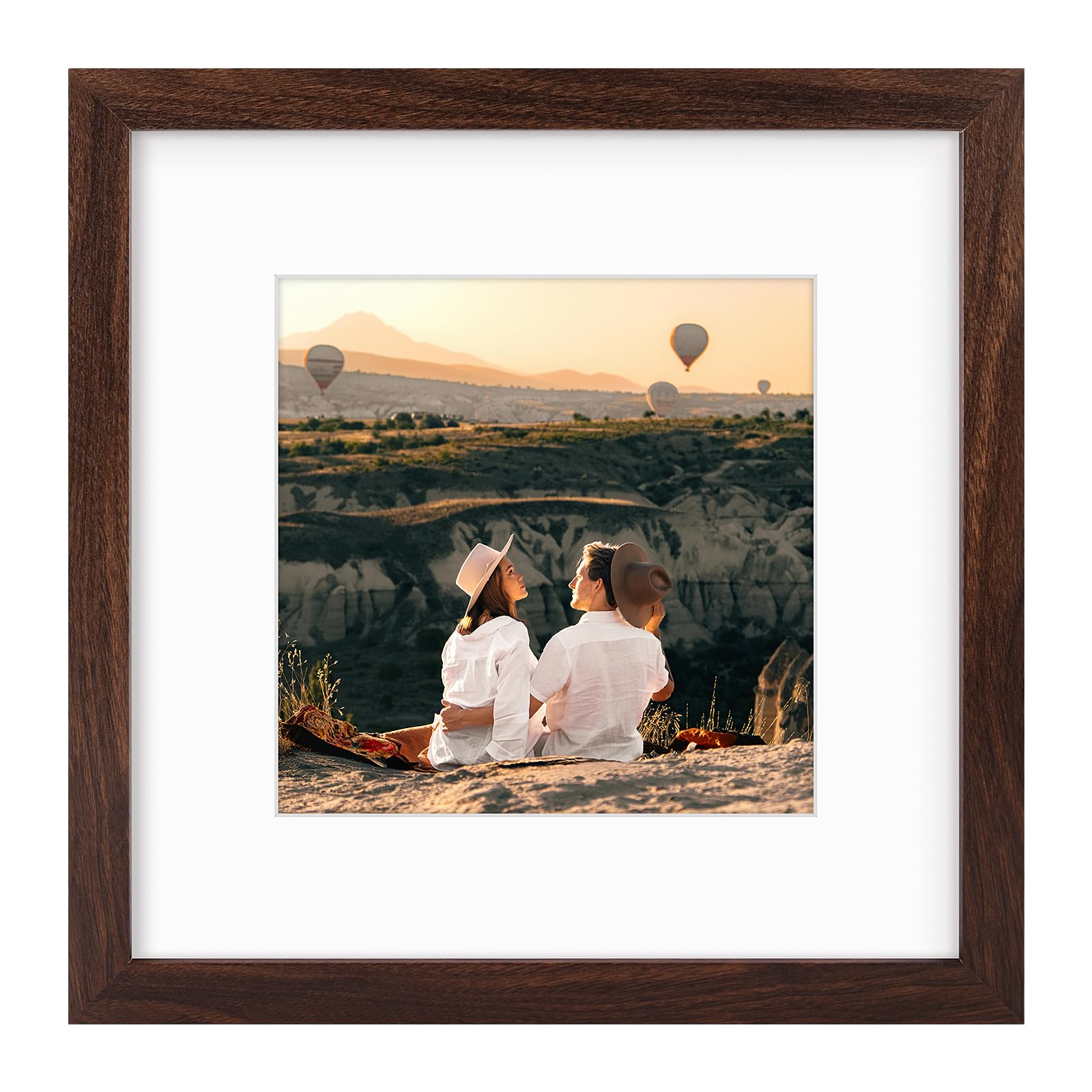Golden State Art, 12x12 Picture Frame with Mat for 8x8 Square Picture Gallery Wall Frame for 30x30 cm Paintings Prints Photos (D