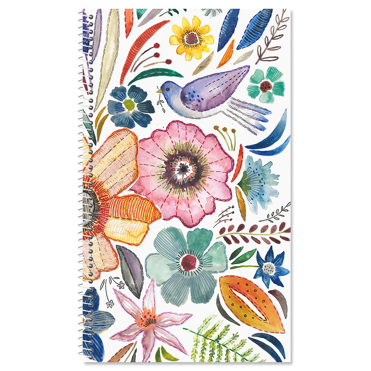 Current Embroidered Florals Password & Pin Keeper Book, 94 Pages, 5    X 8.5    Size Spiral Bound, Soft Cover Internet Organizer