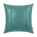 BRAWARM Teal Leather Throw Pillow Covers 22 X 22 Inches - Faux Leather Pillow Cover with Piping, Hand Stitched Leather Throw Pil