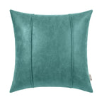 BRAWARM Teal Leather Throw Pillow Covers 22 X 22 Inches - Faux Leather Pillow Cover with Piping, Hand Stitched Leather Throw Pil