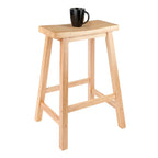 Winsome Satori Saddle Seat Counter Stool, 24-Inch, Natural Finish, Solid Wood, Transitional Style