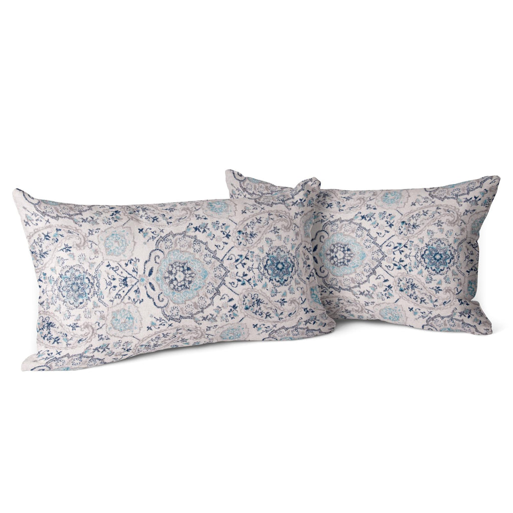 Snycler Boho Throw Pillow Covers 12X20 Inch Set Of 2 Terracotta Rust Blue Colored Throw Pillows Double Sided Boho Home Soft Deco
