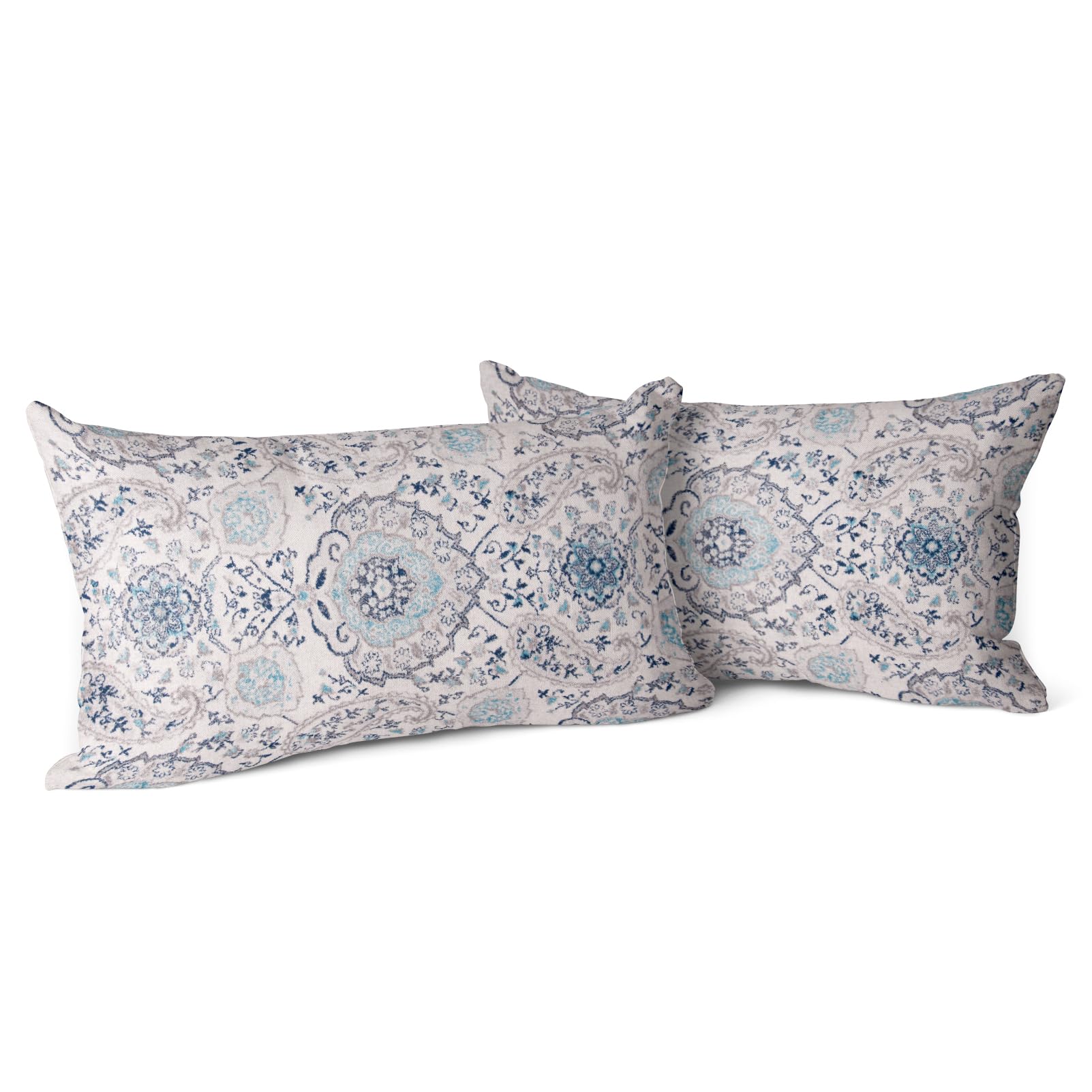 Snycler Boho Throw Pillow Covers 26X26 Inch Set Of 2 Terracotta Rust Blue Colored Throw Pillows Double Sided Boho Home Soft Deco