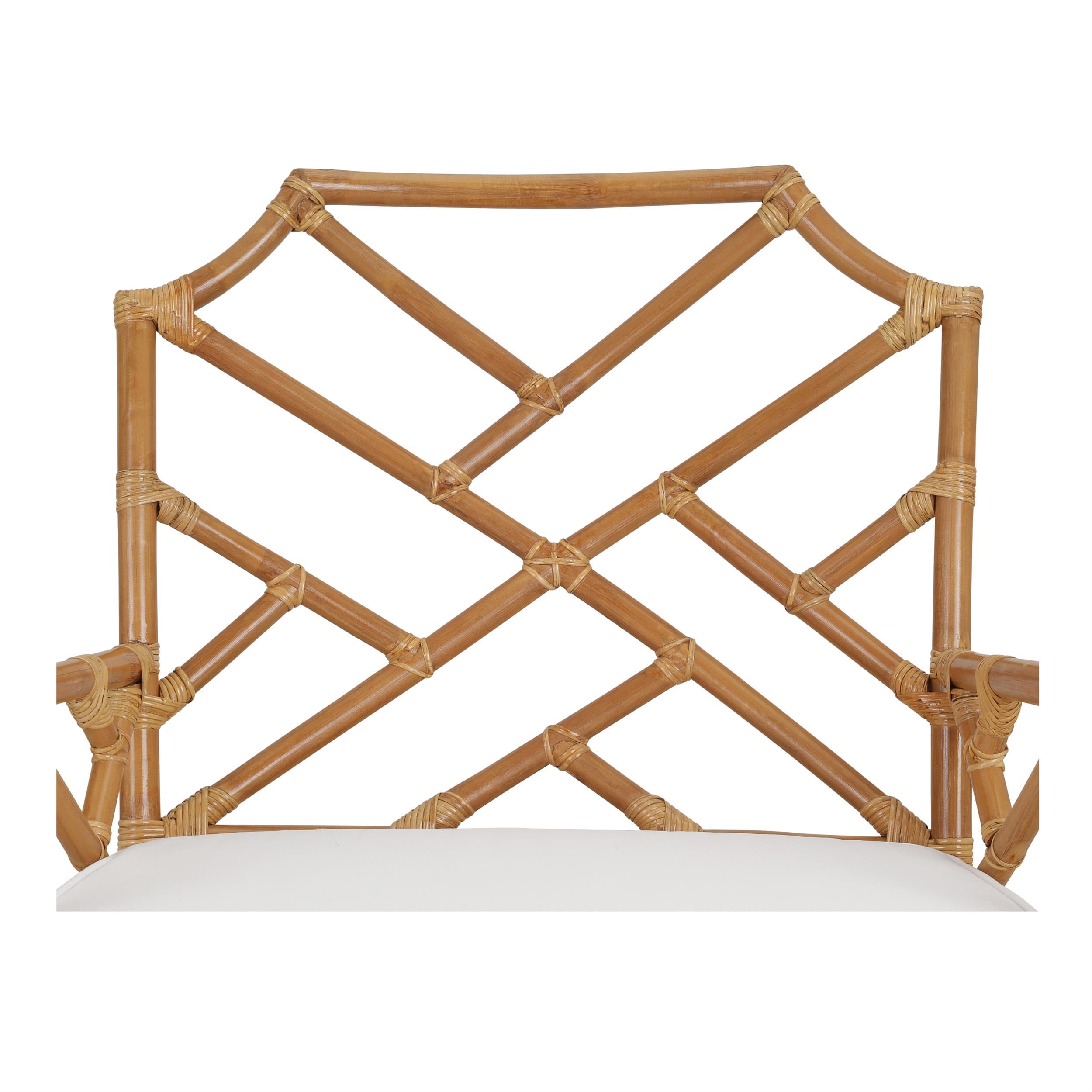 New Pacific Direct Kara 17.5&Quot; Rattan And Cotton Accent Arm Chair In Canary Brown