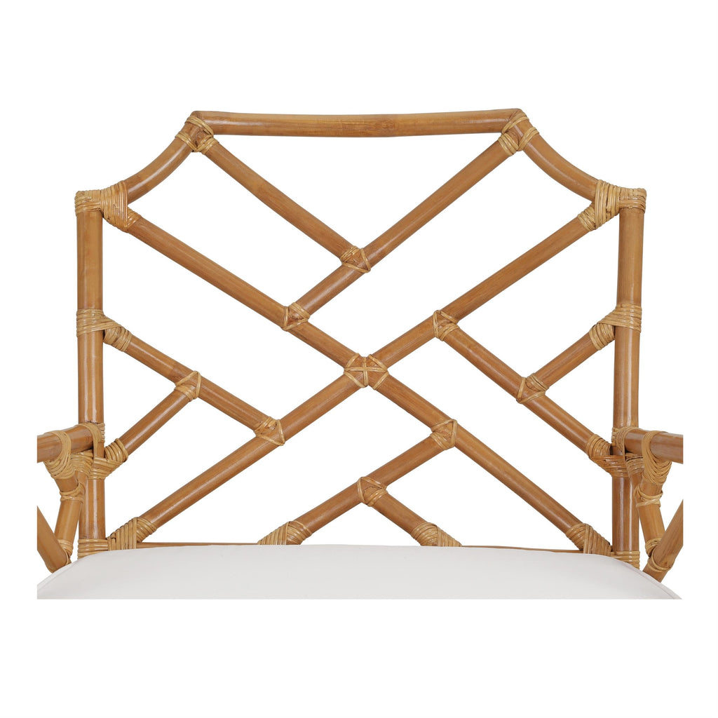 New Pacific Direct Kara 17.5&Quot; Rattan And Cotton Accent Arm Chair In Canary Brown