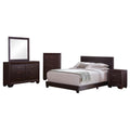 Coaster Home Furnishings Dorian Transitional 5-Piece Bedroom Set Leatherette Upholstered Eastern King Size Panel Bed Frame 46-inch Headboard Dark Cocoa 300762KE-S5