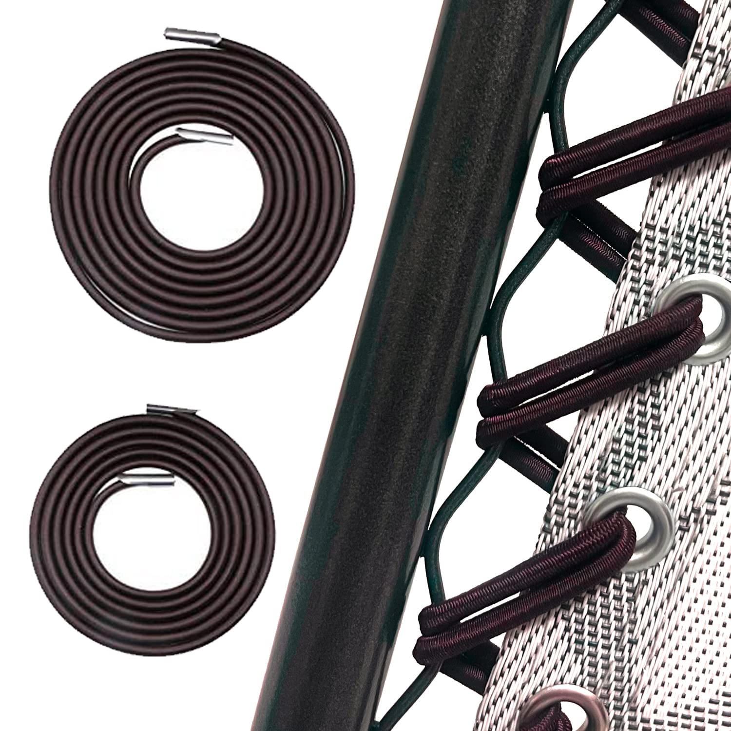 Ostlttyn Zero Gravity Chair Replacement Cord, 4 Pcs Durable Bungee Elastic Laces Replacement Cords For Zero Gravity Chair Lounge Chair Patio Recliner Lawn Chair Repair Kit, Brown