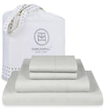 Threadmill California King Size Sheets | 800 Thread Count Jacquard Celine Light Grey | 4 Piece Striped Bed Sheets | Extra Long S