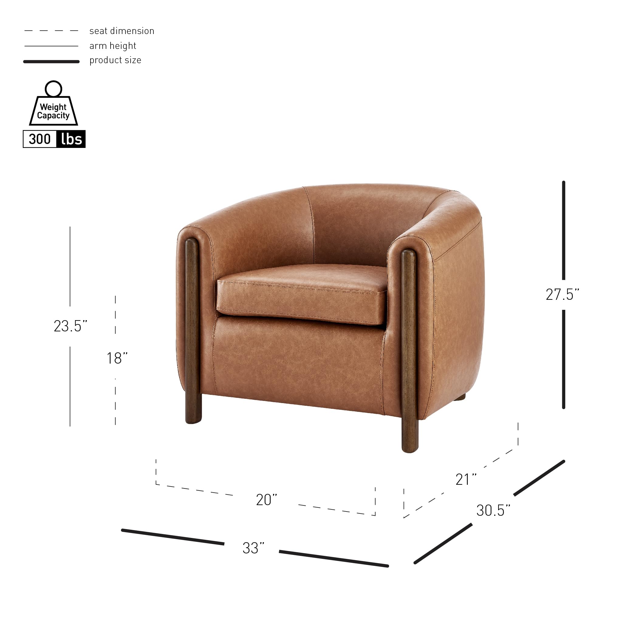 npd furniture and more Ruth PU Accent Arm Chair