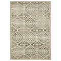 HomeRoots Polypropylene 5’ x 8’ Ivory and Gray Floral Trellis Indoor Area Rug