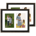 Golden State Art, 8x10 Collage Frame with White Mat Displays (2) 4x6 Pictures (Black&Walnut, Set of 2)
