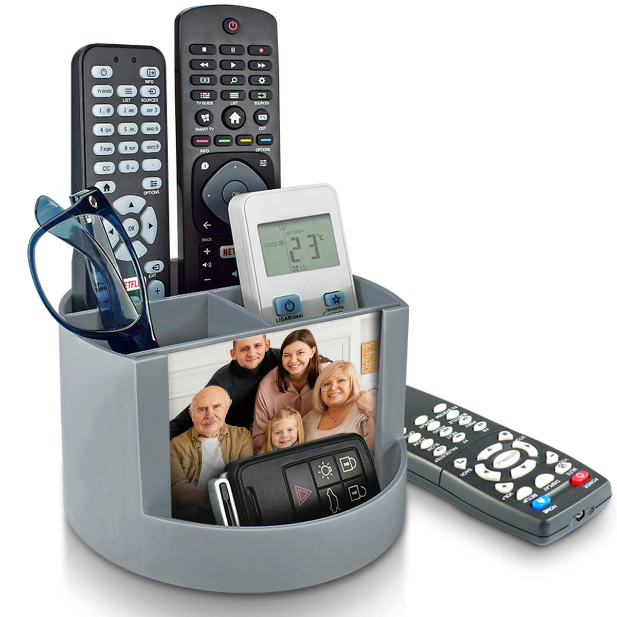 Acrimet Desktop Organizer - Mix Organizer Caddy Photo Holder - Office Supplies Storage And Home Organization (Pen Pencil Clip Ho