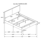 Coaster Home Furnishings Dorian Transitional Leatherette Upholstered Eastern King Size Panel Bed Frame 46-inch Headboard Brown 300762KE