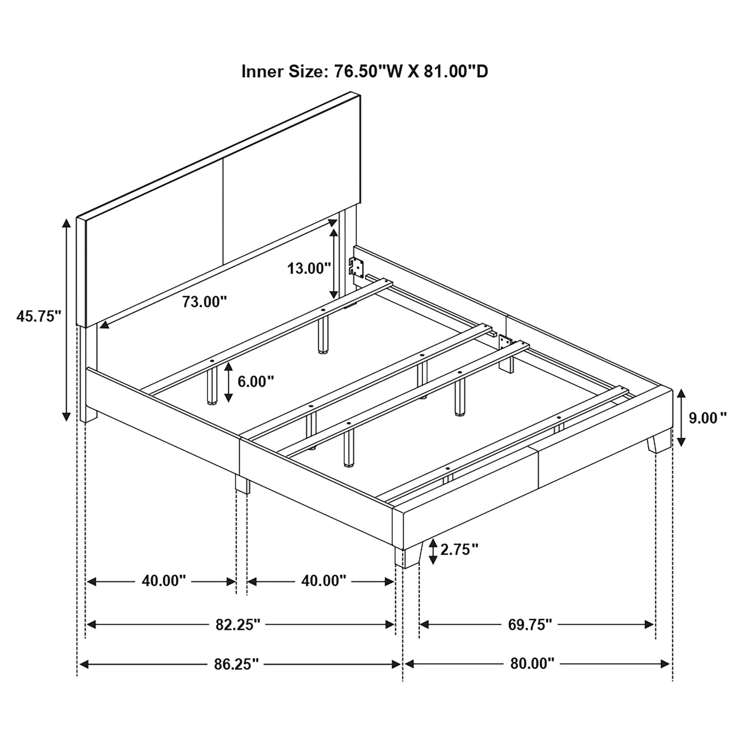 Coaster Home Furnishings Dorian Transitional Leatherette Upholstered Eastern King Size Panel Bed Frame 46-inch Headboard Brown 300762KE