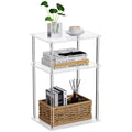 Bkemiy Clear Acrylic Side Table, 3-Tier End Table for Living Room, Small Bedside Tables Nightstand for Bedroom, Home Decor Accen