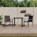 vidaXL 2 pcs Patio Chairs - Modern Outdoor Furniture with Textilene Fabric & Powder-Coated Steel | Garden and Terrace Seating – Black - 21.7"x24.2"x35.4"