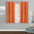 MYSKY HOME Burnt Orange Blackout Curtains for Bedroom, Grommet Room Darkening Curtain, Short Curtains 45 Inch Long Kitchen Curta