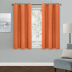 MYSKY HOME Burnt Orange Blackout Curtains for Bedroom, Grommet Room Darkening Curtain, Short Curtains 45 Inch Long Kitchen Curta