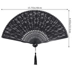 Choyaxo Lace Handheld Chinese Folding Fan Bamboo Silk Folding Fan For Women Wedding Decoration Dancing Party,Pink