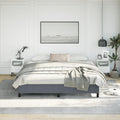 vidaXL King Size Bed Frame with Plywood Slats, Platform Bed Frame, Velvet Upholstered Mattress Foundation, No Box Spring Needed & Easy Assembly, Dark Gray, Without Mattress