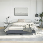 vidaXL King Size Bed Frame with Plywood Slats, Platform Bed Frame, Velvet Upholstered Mattress Foundation, No Box Spring Needed & Easy Assembly, Dark Gray, Without Mattress