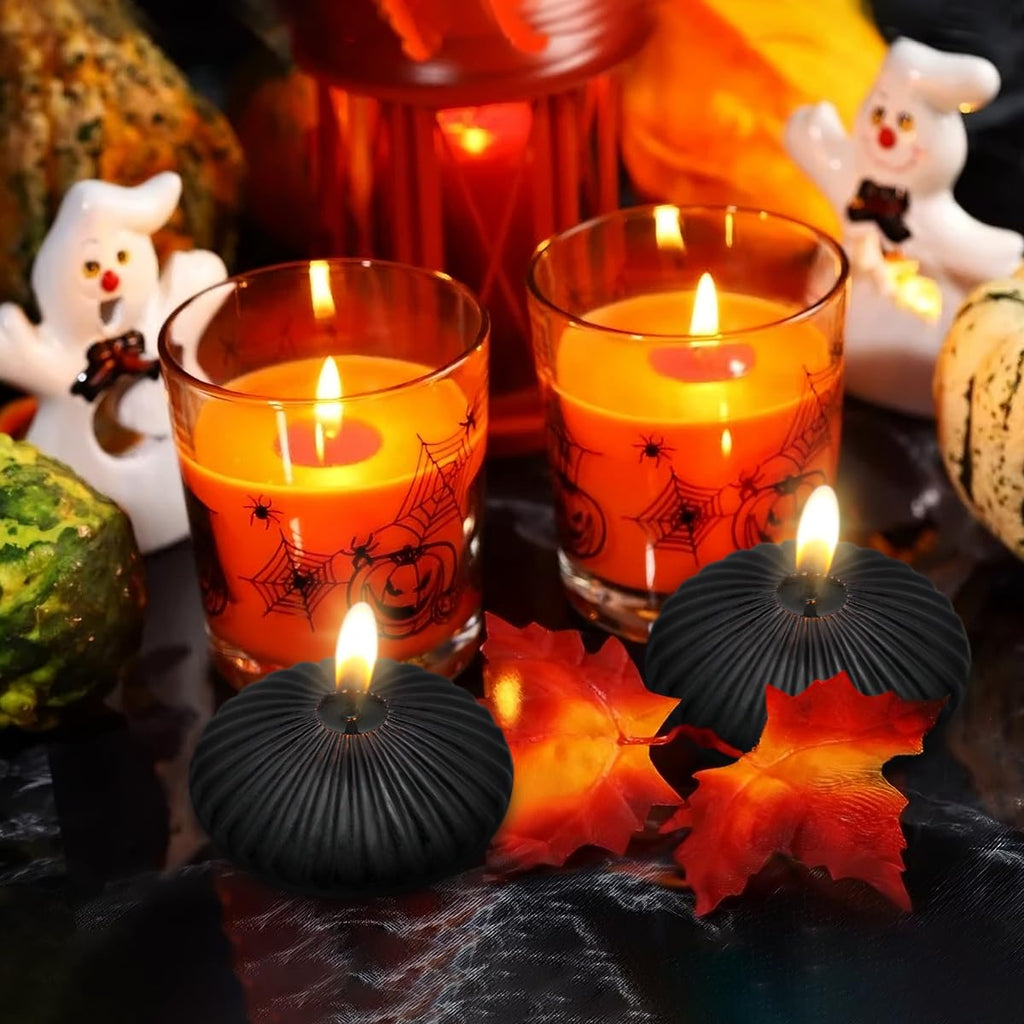 12 Pack 3 Inch Black Floating Candles, 10 Hour Unscented Dripless Tealight Candles For Cylinder Vases, Centerpieces At Wedding P