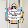 Composition Notebook Teacher Door Sign Classroom Door Sign Teacher Welcome Sign For Classroom Door Teacher Name Sign For Classro