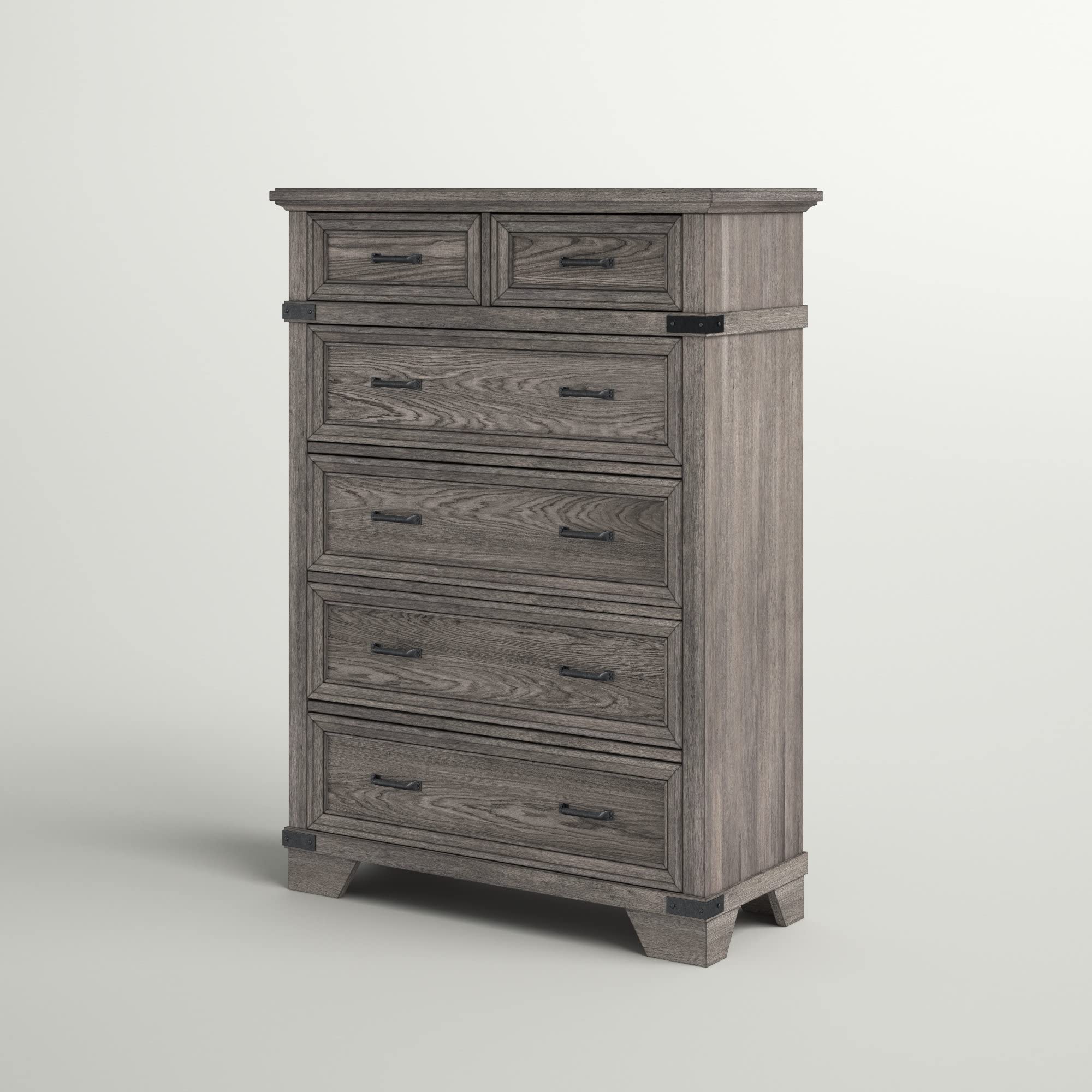 Intercon Forge Chest with 6 Drawers, Brushed Steel Dresser