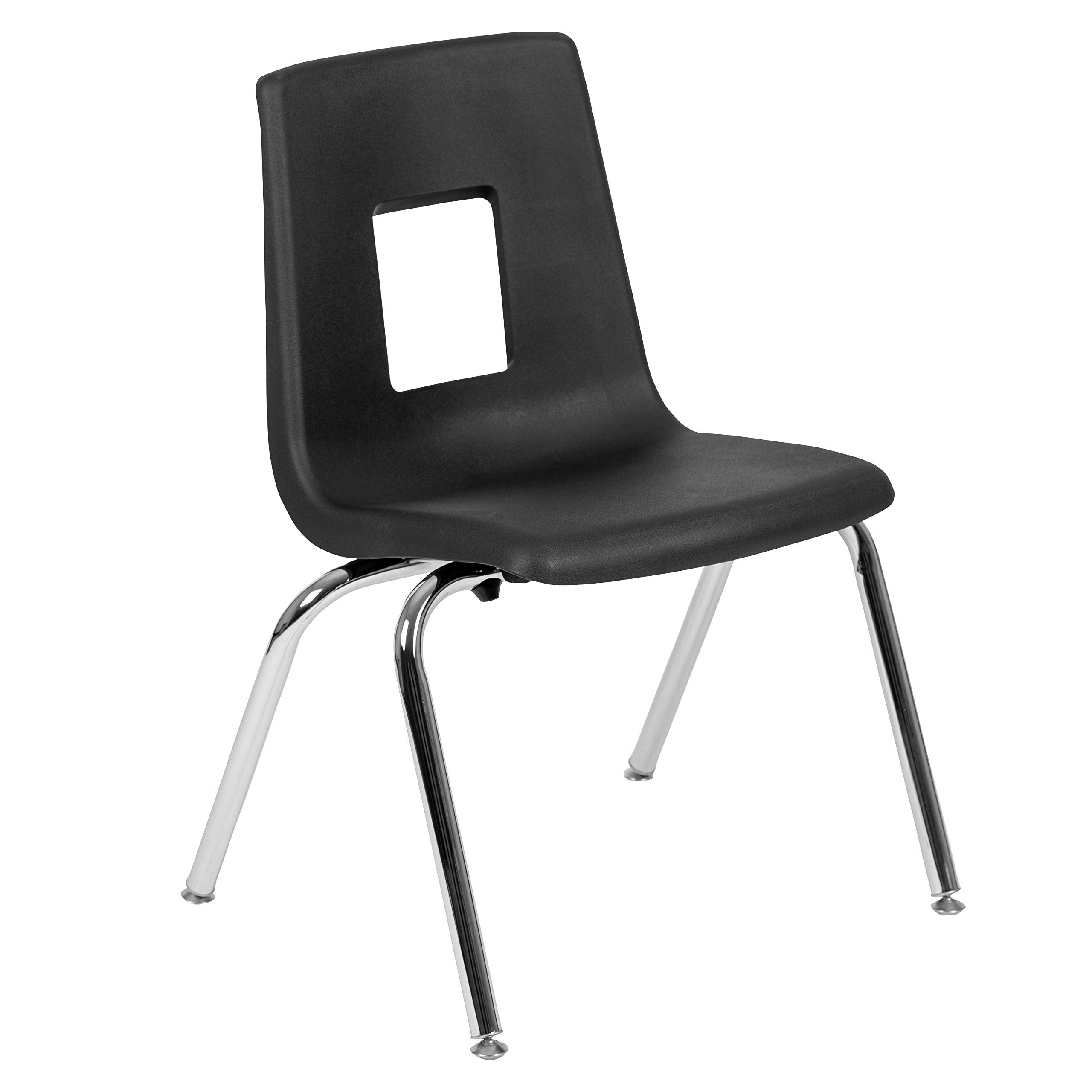 Flash Furniture Mickey Advantage Black Student Stack School Chair - 16-inch