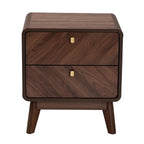 Baxton Studio Markell 18.9-inch W x 15.7-inch D Nightstand with 2 Drawers, Walnut Brown (233-13271-HIT)