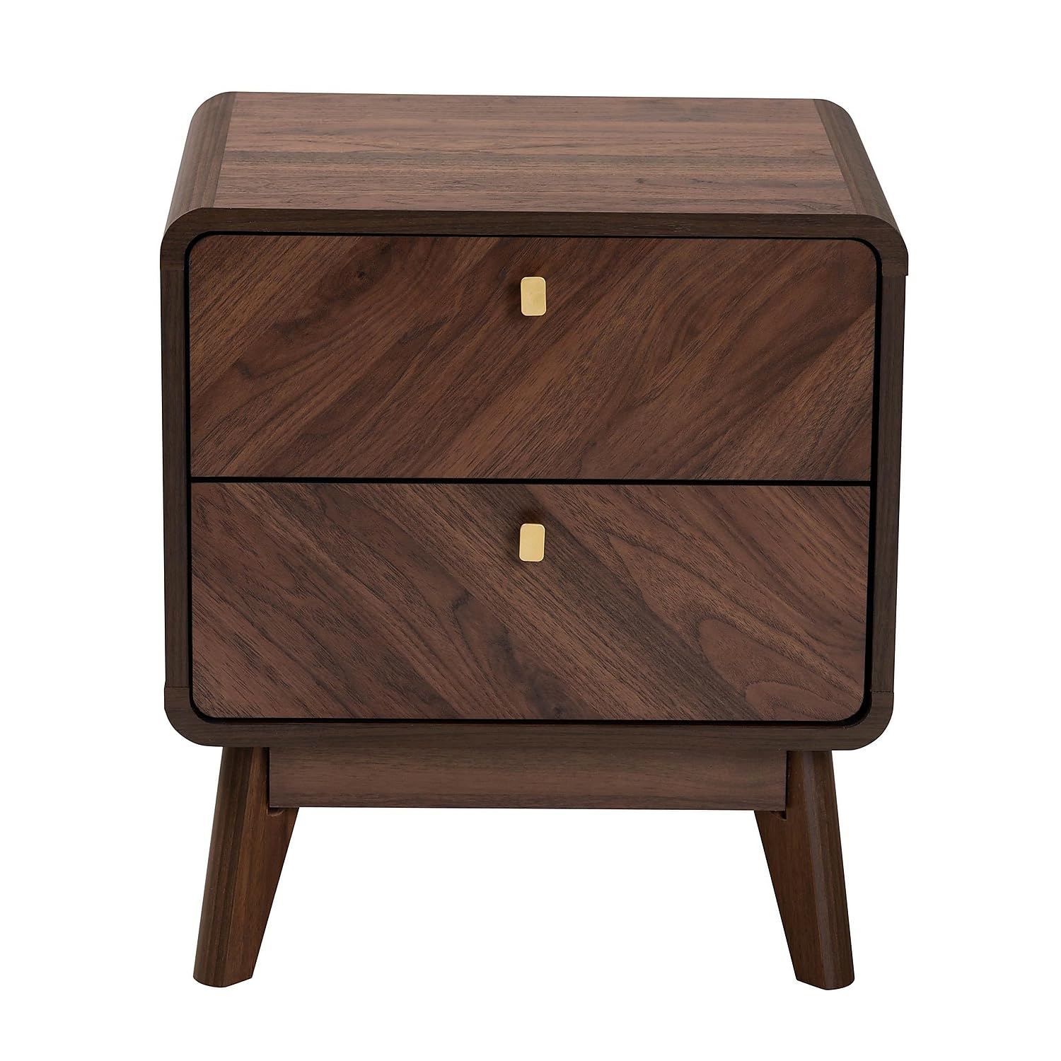 Baxton Studio Markell 18.9-inch W x 15.7-inch D Nightstand with 2 Drawers, Walnut Brown (233-13271-HIT)