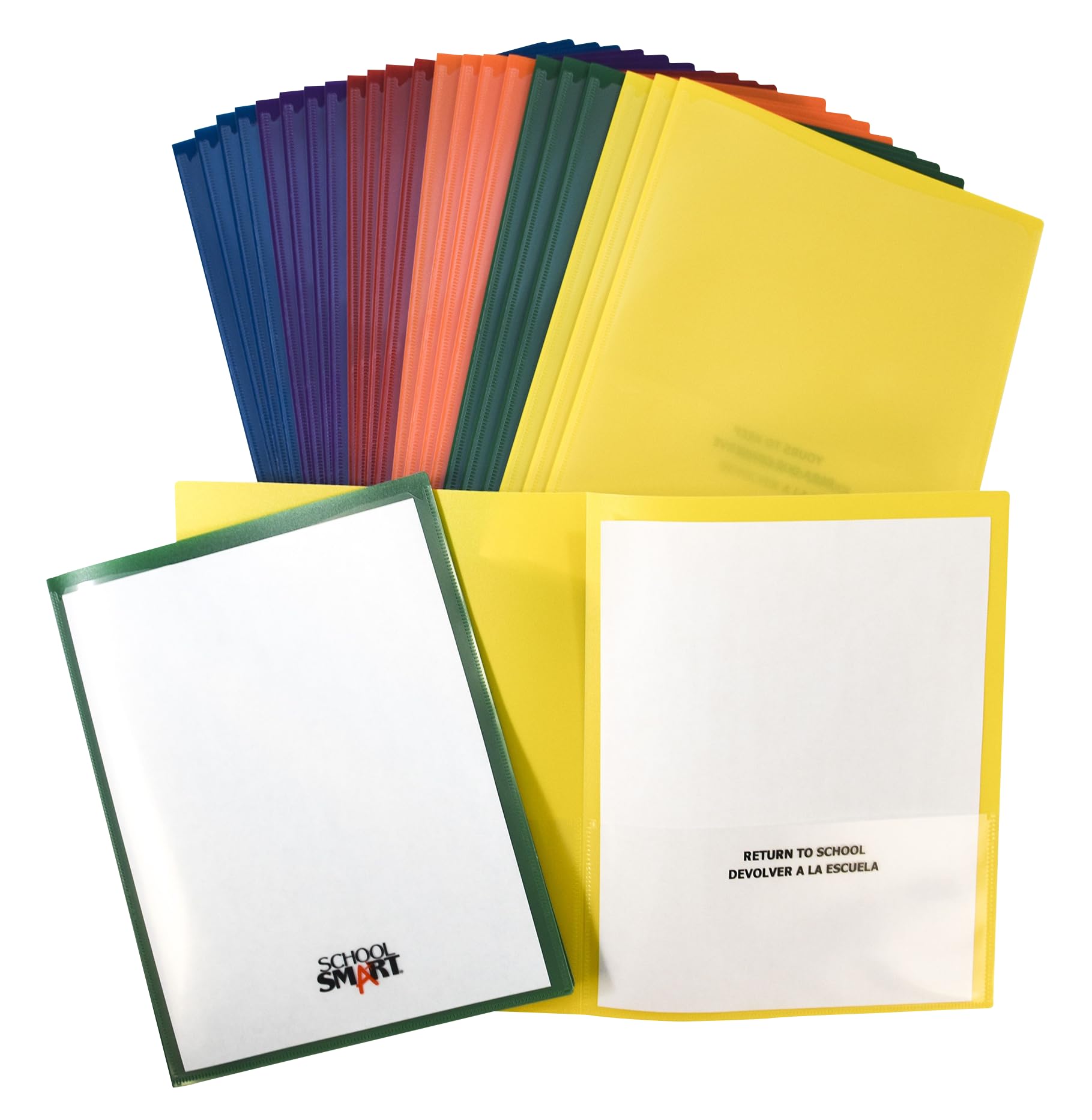 School Smart Take Home Heavy-Duty Folder, Assorted, Set Of 24