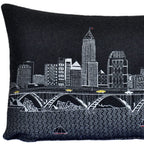 HomeRoots Grey 24' Black Cleveland Nighttime Skyline Lumbar Decorative Pillow