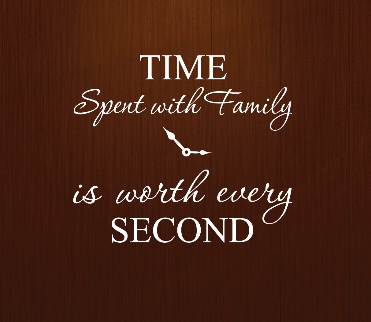 Time Spent with Family is Worth Every Second Home Wall Decal Sticker Clock #1249 (Matte White, 20 Wide x 17 high)