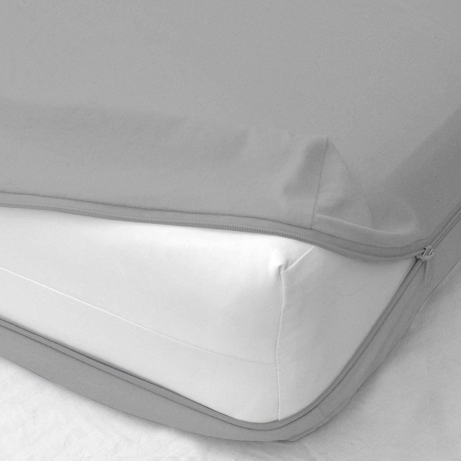Zipper Fitted Sheet, Olympic Queen Zipper Fitted Sheet 12'' Deep Pocket, Hotel Quality Brushed Microfiber Bottom Sheet, Soft Wri
