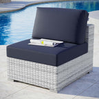 Modway EEI-4298-LGR-NAV Convene Outdoor Patio Chair Armless, Light Gray Navy, 35 x 28.5 x 33