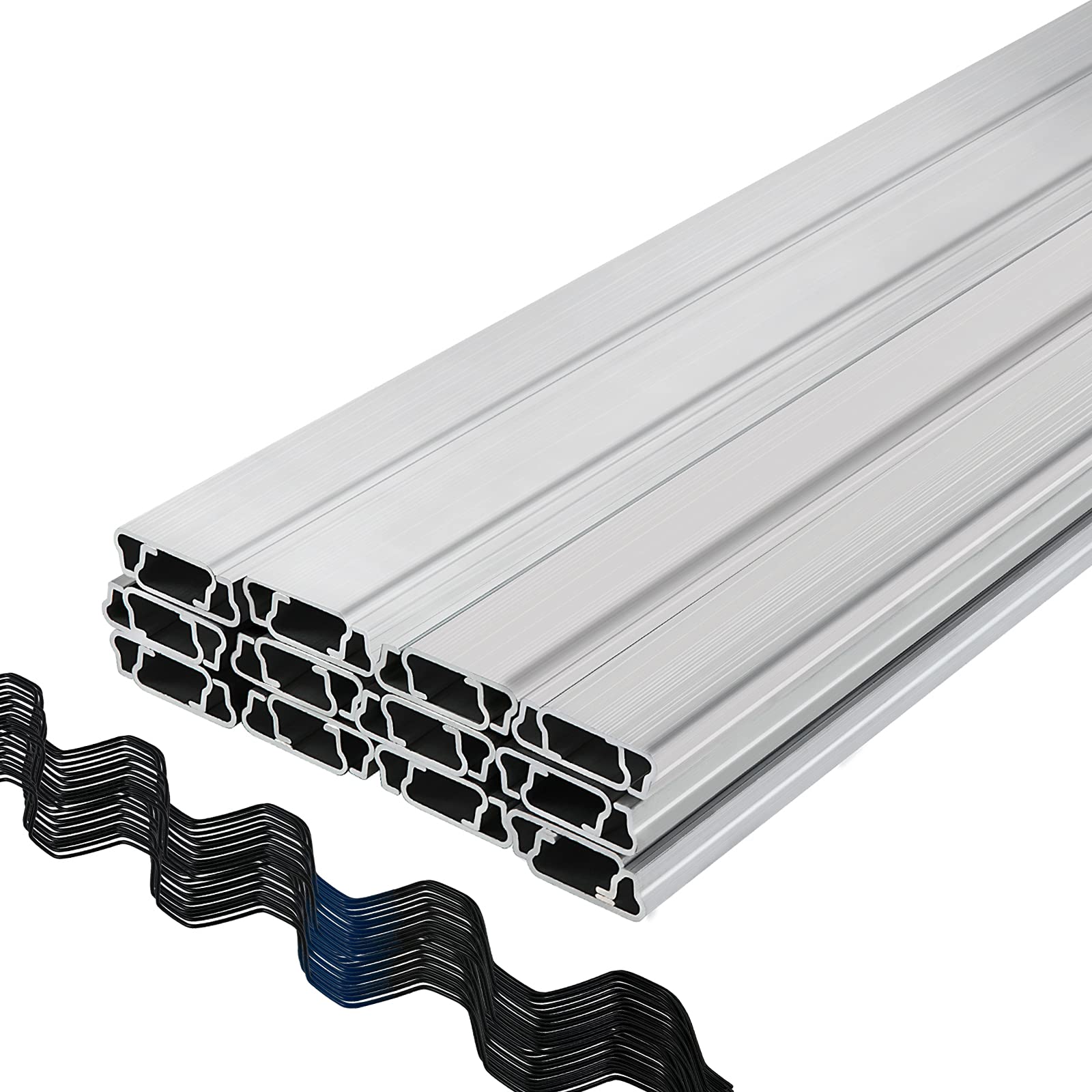 Vevor Greenhouse Spring Wire And Lock Channel 20 Packs, 6.56 Ft Pe Coated Aluminum Alloy Bundle Kit, Plastic Poly Film Or Shade