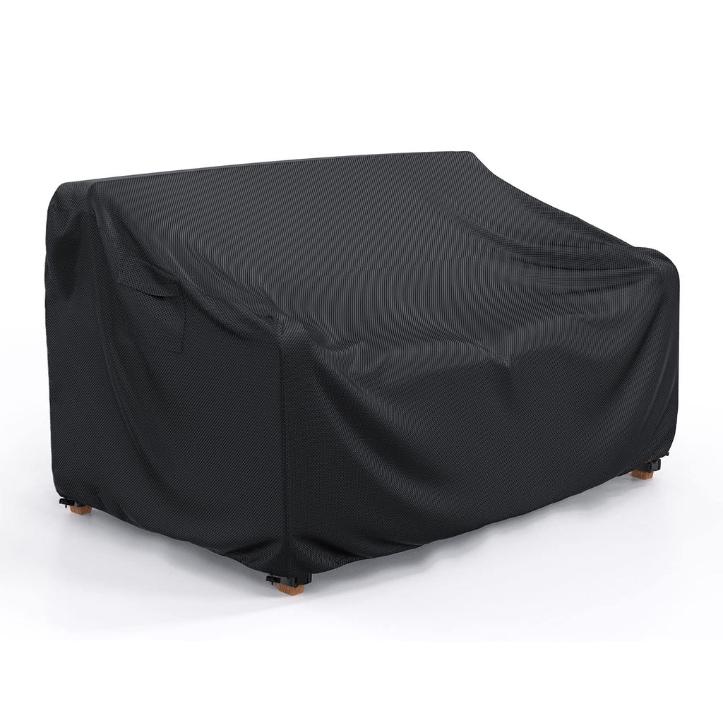 Brosyda Patio Sofa Cover Waterproof, Heavy Duty 3-Seater Outdoor Sofa Cover Patio Furniture Covers With Air Vent And Handles, 60' L×42' D×30' H, Black