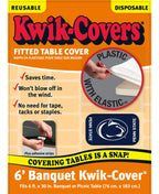 Collegiate Kwik-Covers Rectangle Plastic Table Covers, Bundle Of 2 (Pennsylvania State University, 6')