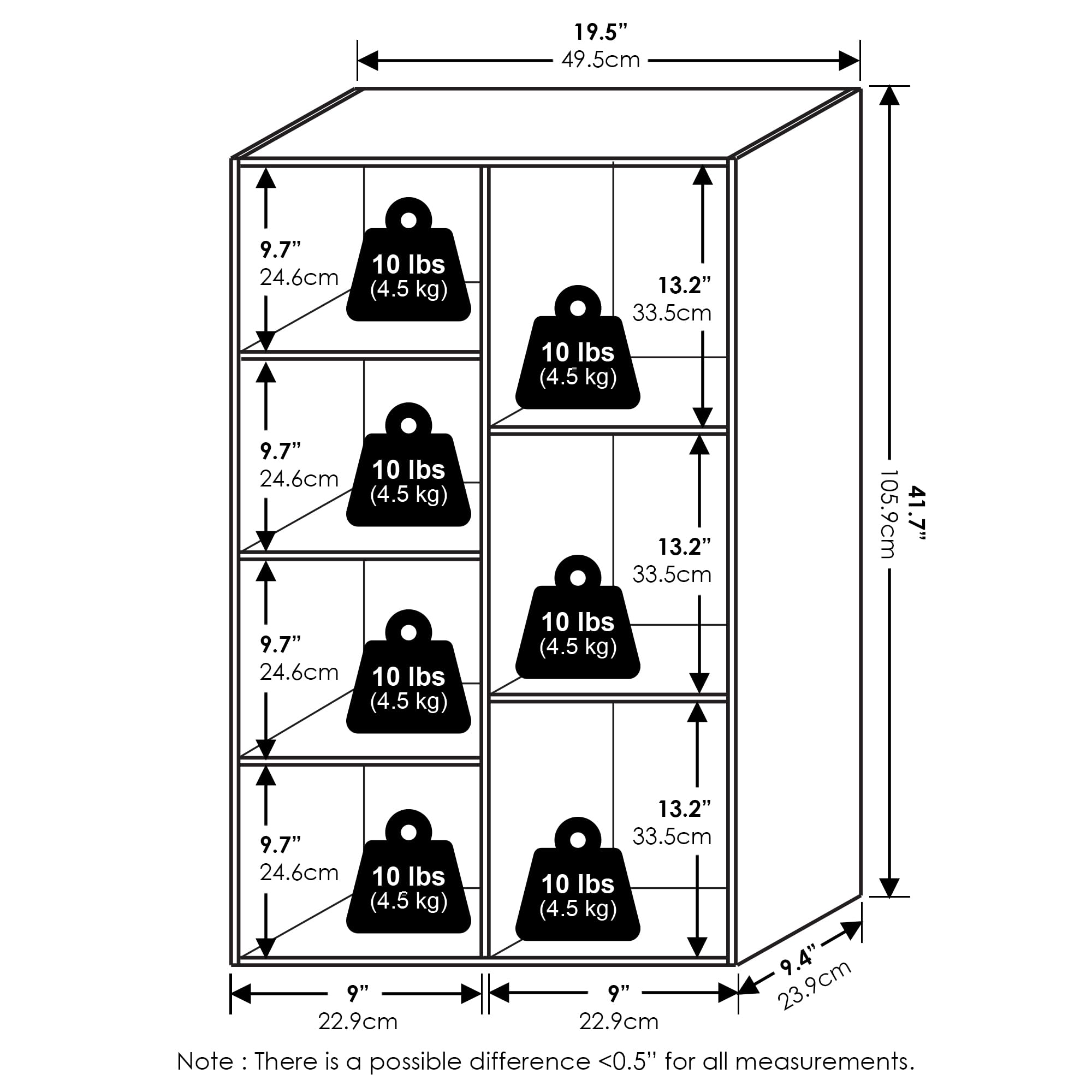 Furinno Luder 7-Cube Reversible Open Shelf, Amber Pine